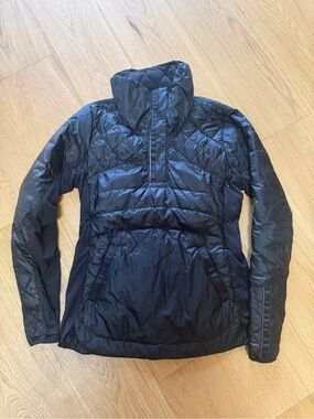 lululemon Black Quilted down Pullover Puffer Jacket sz 10